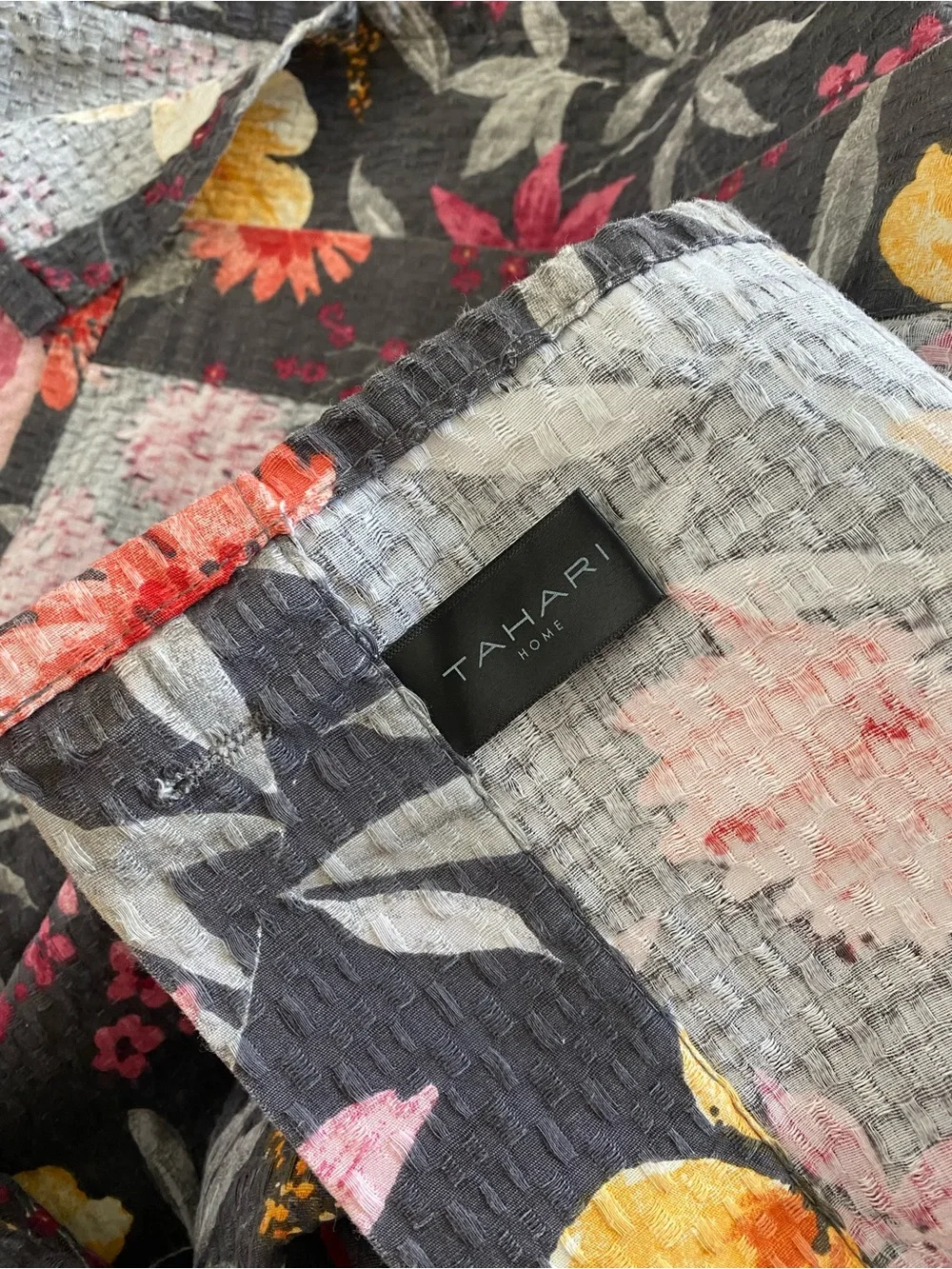 Tahari Home Dark Moody Floral Cotton Blend Shower Curtain - 72x72 Cottagecore